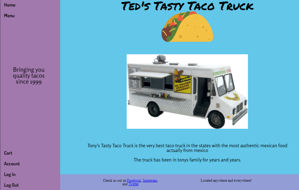 Image of Teds Tasty Taco Truck Website