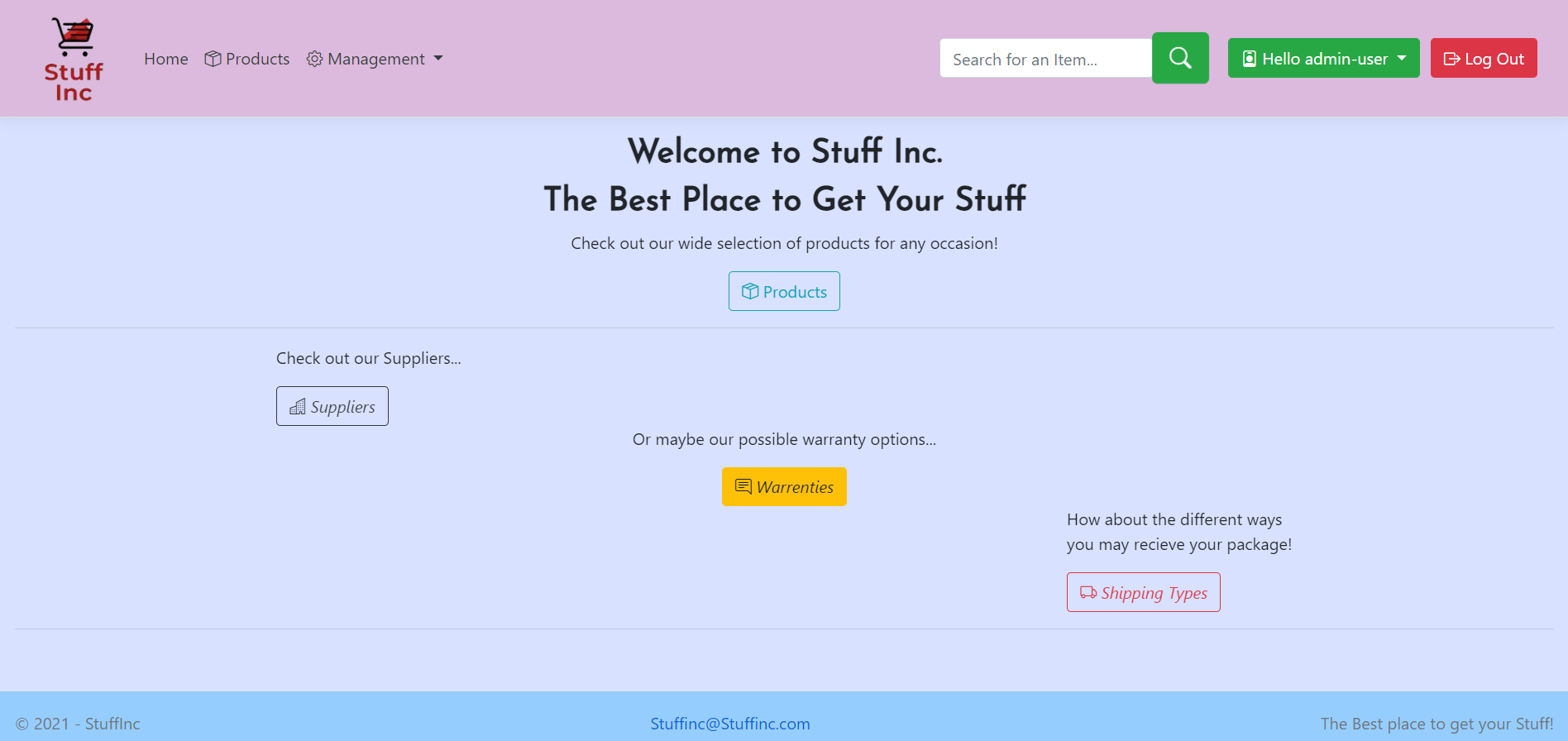 Image of stuff Inc Website
